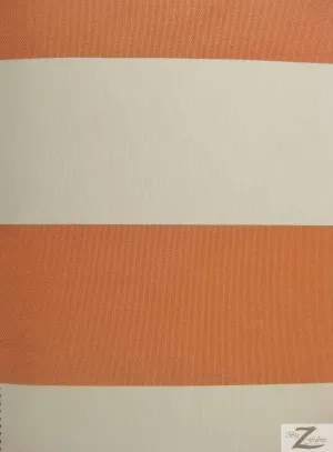4" Stripe Canvas Deck Outdoor Waterproof Anti-uv Vinyl Fabric / Orange/Ivory / Sold By The Yard