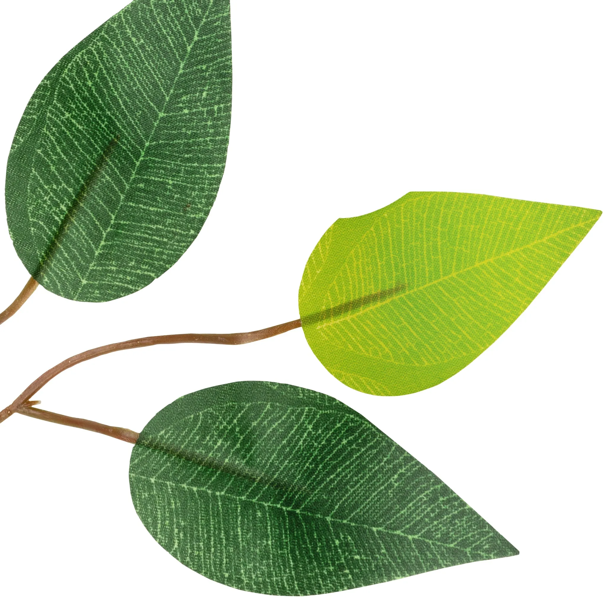 Artificial Silk Ficus Leaf Branches Spray 6 stems Bundle