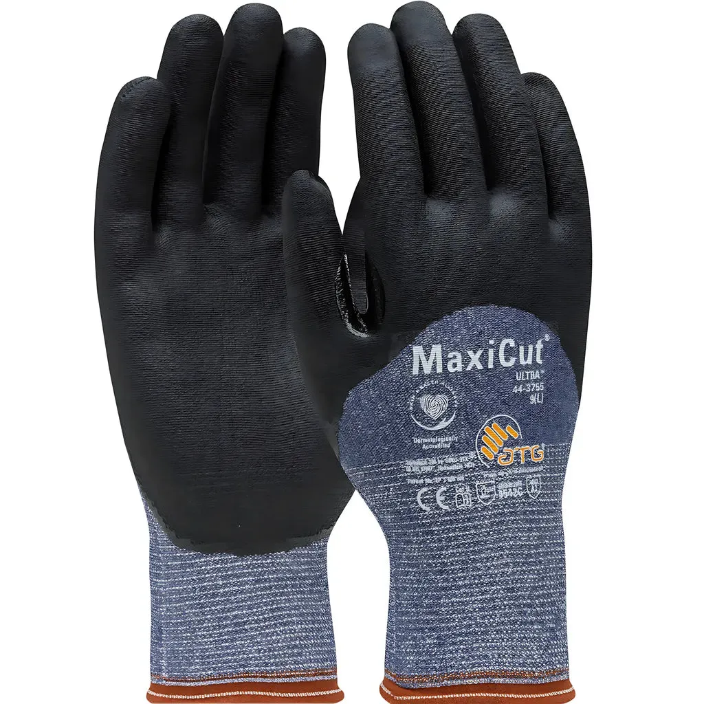 ATG 44-3755/XL Seamless Knit Engineered Yarn Glove with Premium Nitrile Coated MicroFoam Grip on  Palm, Fingers & Knuckles
