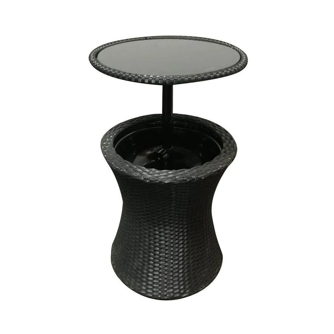 Azuma Drinks Cooler Table Garden Patio Rattan Black or Grey