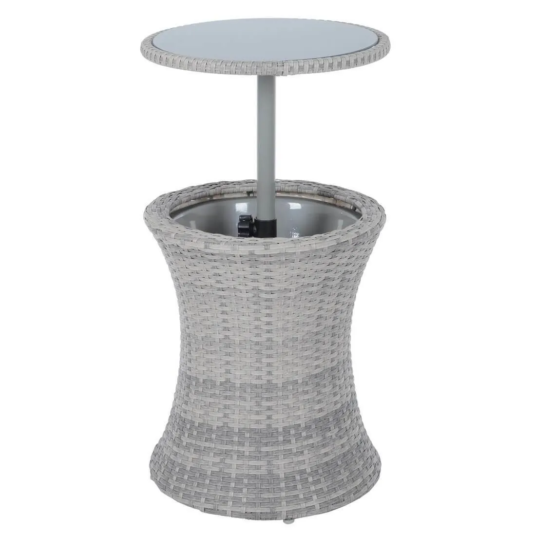 Azuma Drinks Cooler Table Garden Patio Rattan Black or Grey