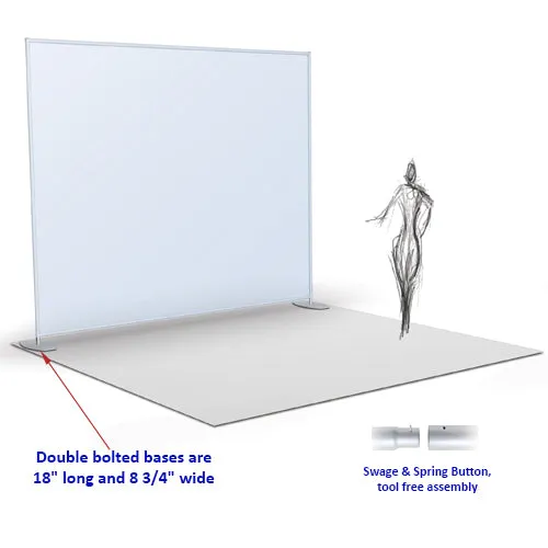 Big, Portable Free Standing Banner Display 111" x 96" | For Indoor Exhibits, Events and Venues   More
