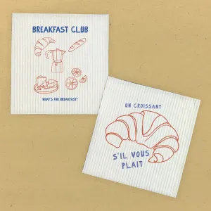 Breakfast Club, Un Croissant 2pk - Swedish Dish Cloth