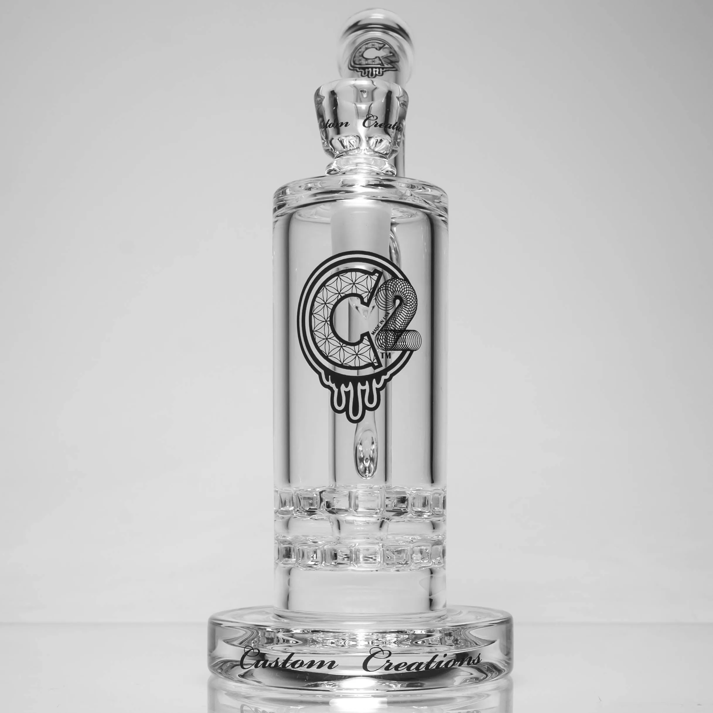 C2 Custom Creations - Double Ratchet Bubbler - 50mm - White Seed Label