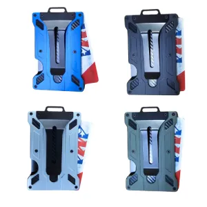 Charge Card  Holder  I.D.  Belt Clip  Rfid Metal Mens Razidbc