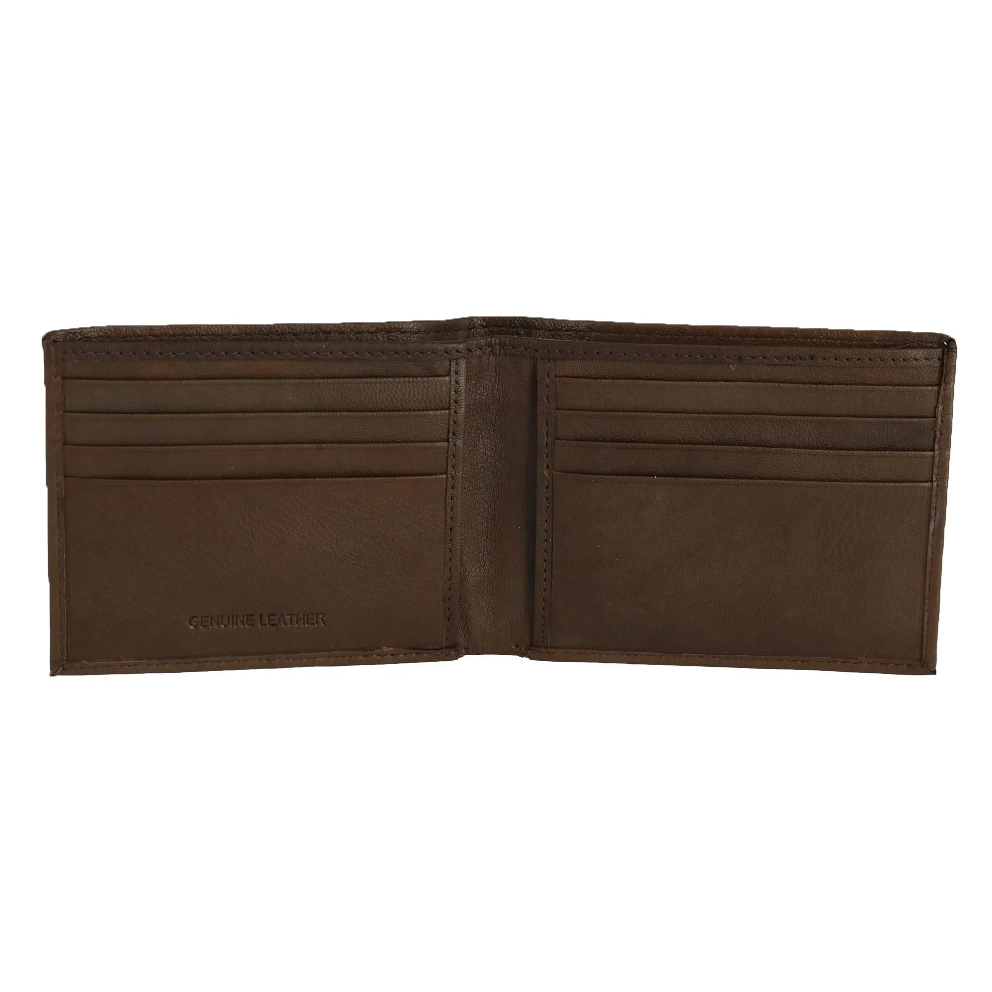 CTM® Men's Leather American Flag Embossed Bifold Wallet