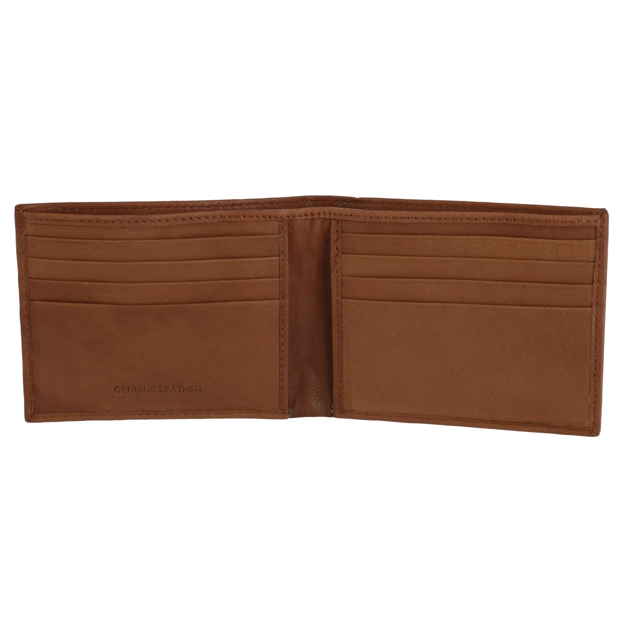 CTM® Men's Leather American Flag Embossed Bifold Wallet