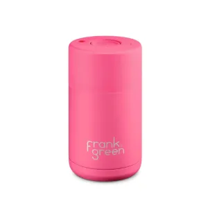 frank green - 12oz Reusable Cup with Push  Button Lid - Neon Pink