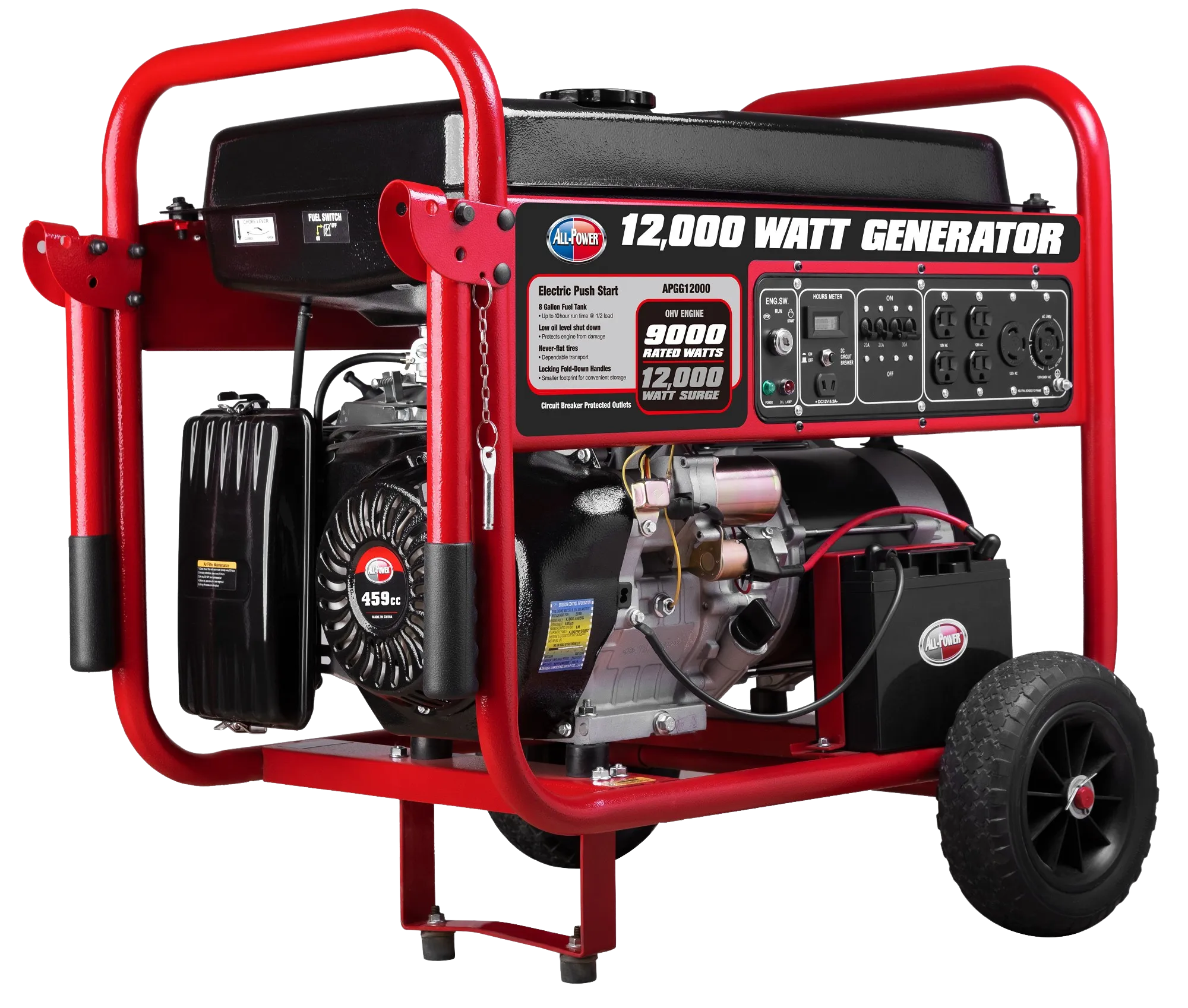 Gentron/All Power America APGG12000C 9000W/12000W Electric Start Gas Generator New