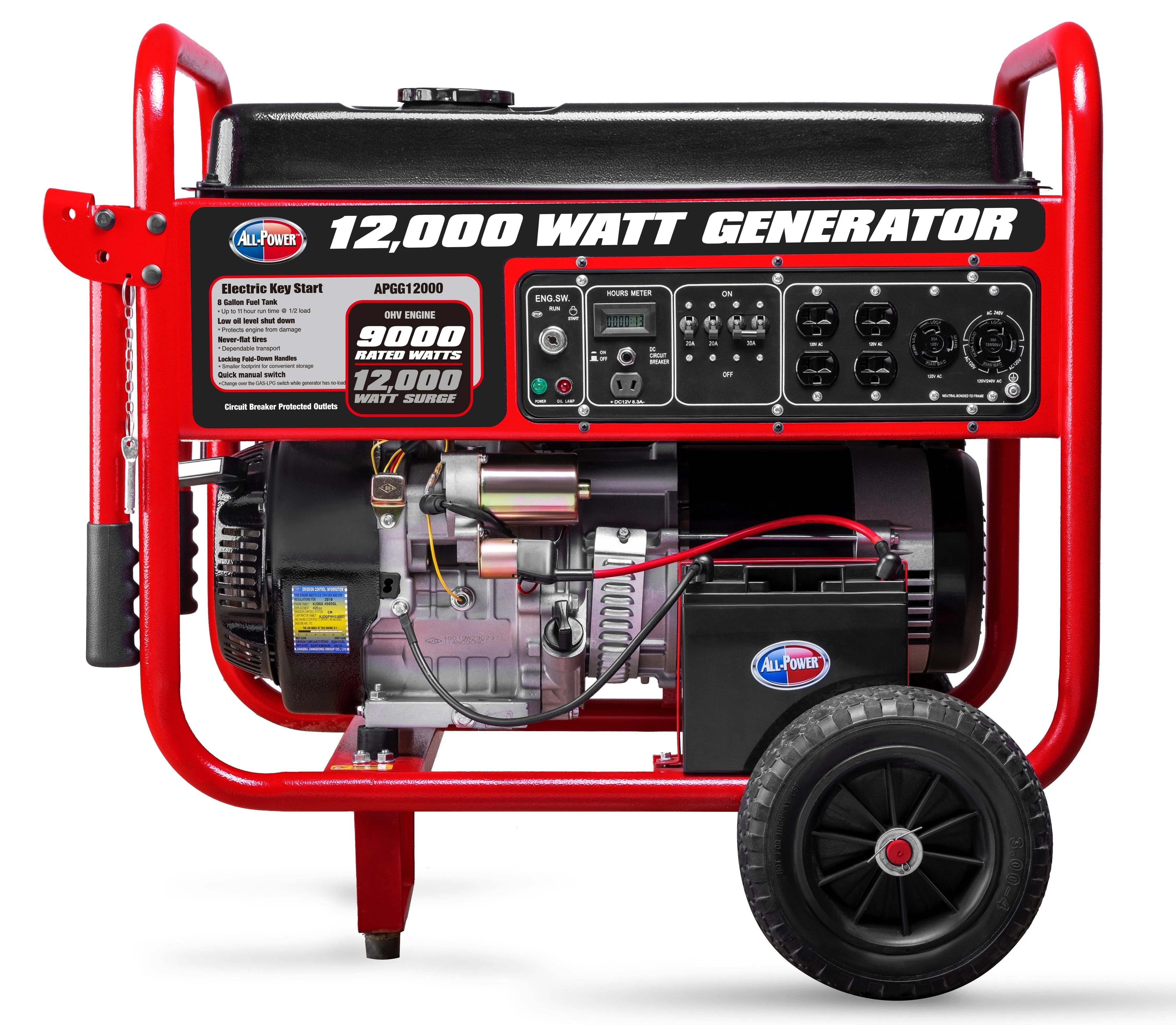 Gentron/All Power America APGG12000C 9000W/12000W Electric Start Gas Generator New