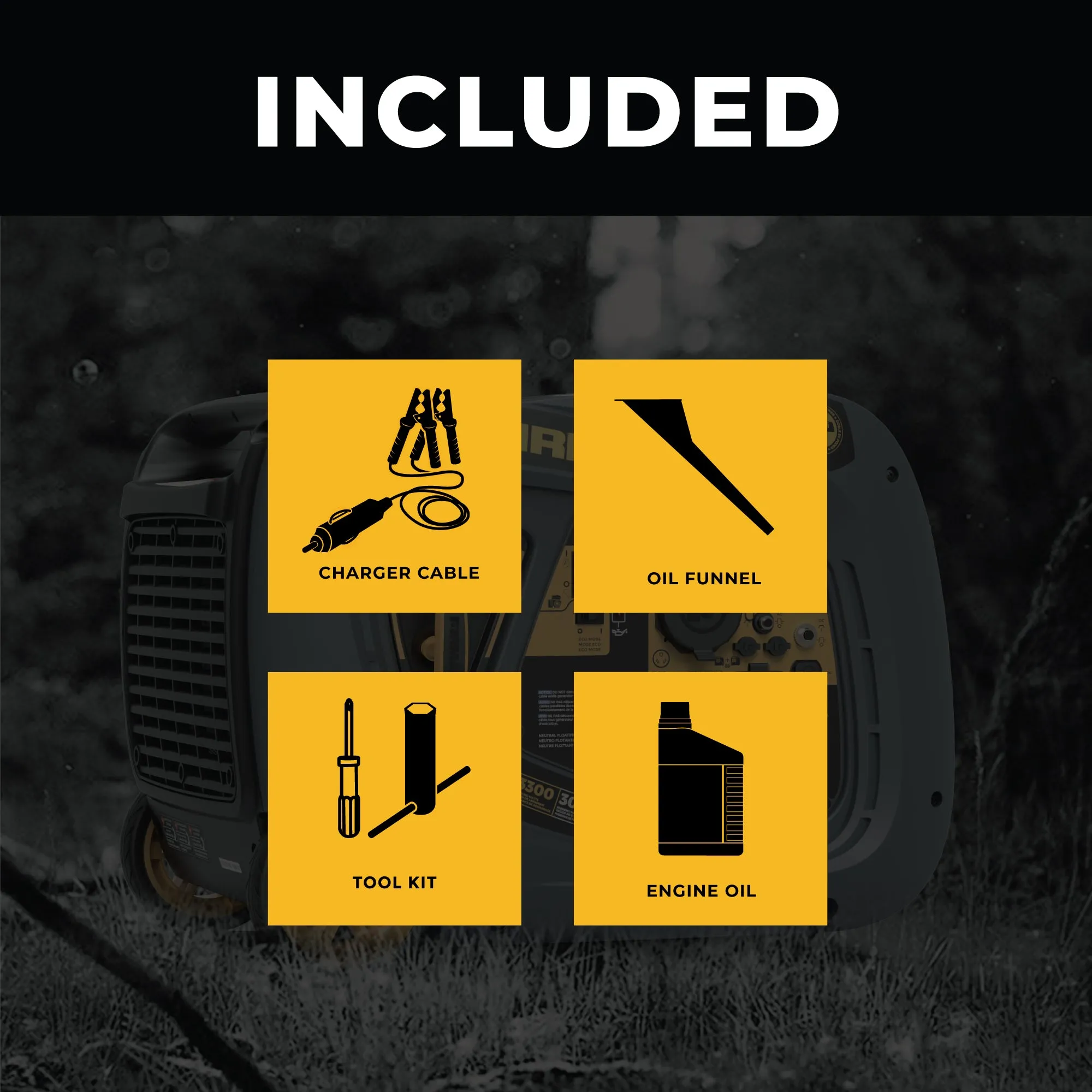 Inverter Gas Portable Generator 3300W Recoil Start - Refurbished