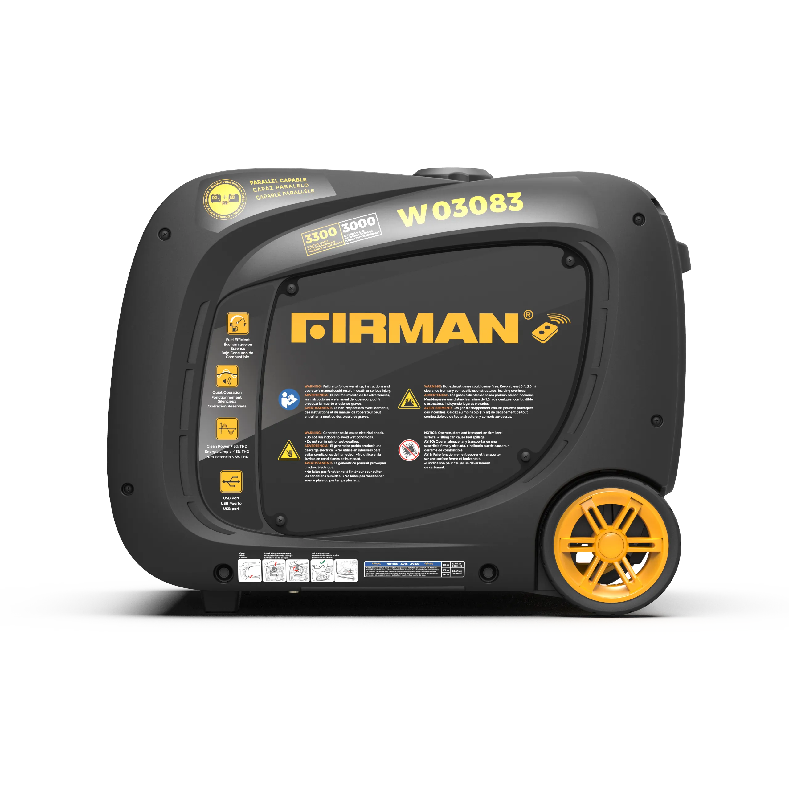 Inverter Gas Portable Generator 3300W Recoil Start - Refurbished