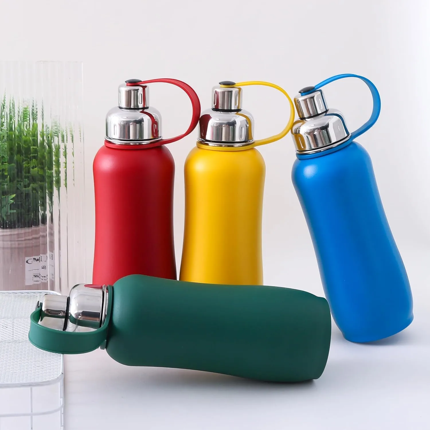 Kuber Industries Pack of 3 Vacuum Insulated Water Bottle| Stainless Steel Sipper Water Bottle | Hot & Cold Water Bottle | Leakproof, BPA Free, Rustproof | 750 ML | Blue