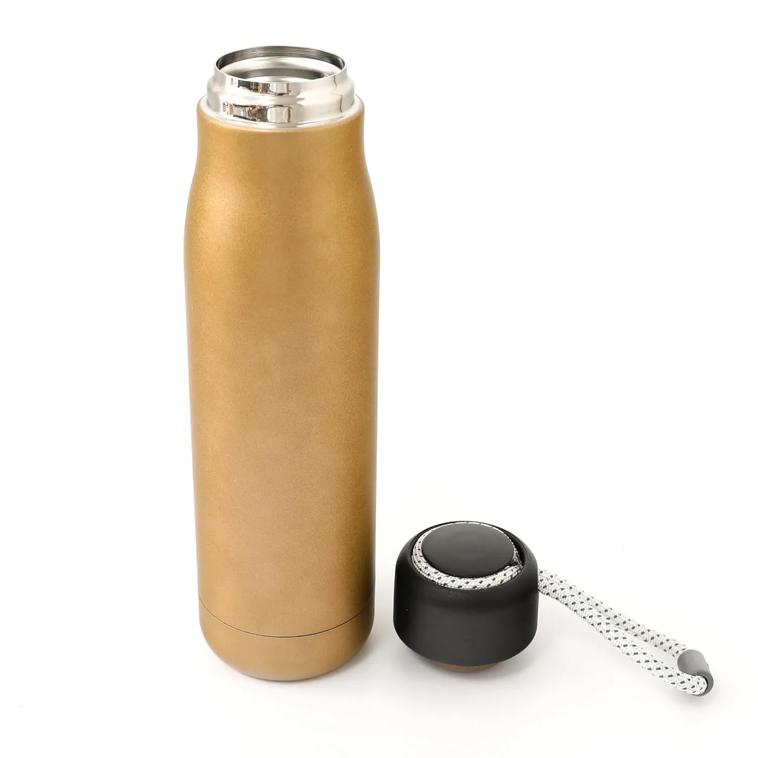 Kuber Industries Pack of 3 Vacuum Insulated Water Bottle | Stainless Steel Water Bottle | Hot & Cold Water Bottle | Leakproof, BPA Free, Rustproof | 550 ML | Brown
