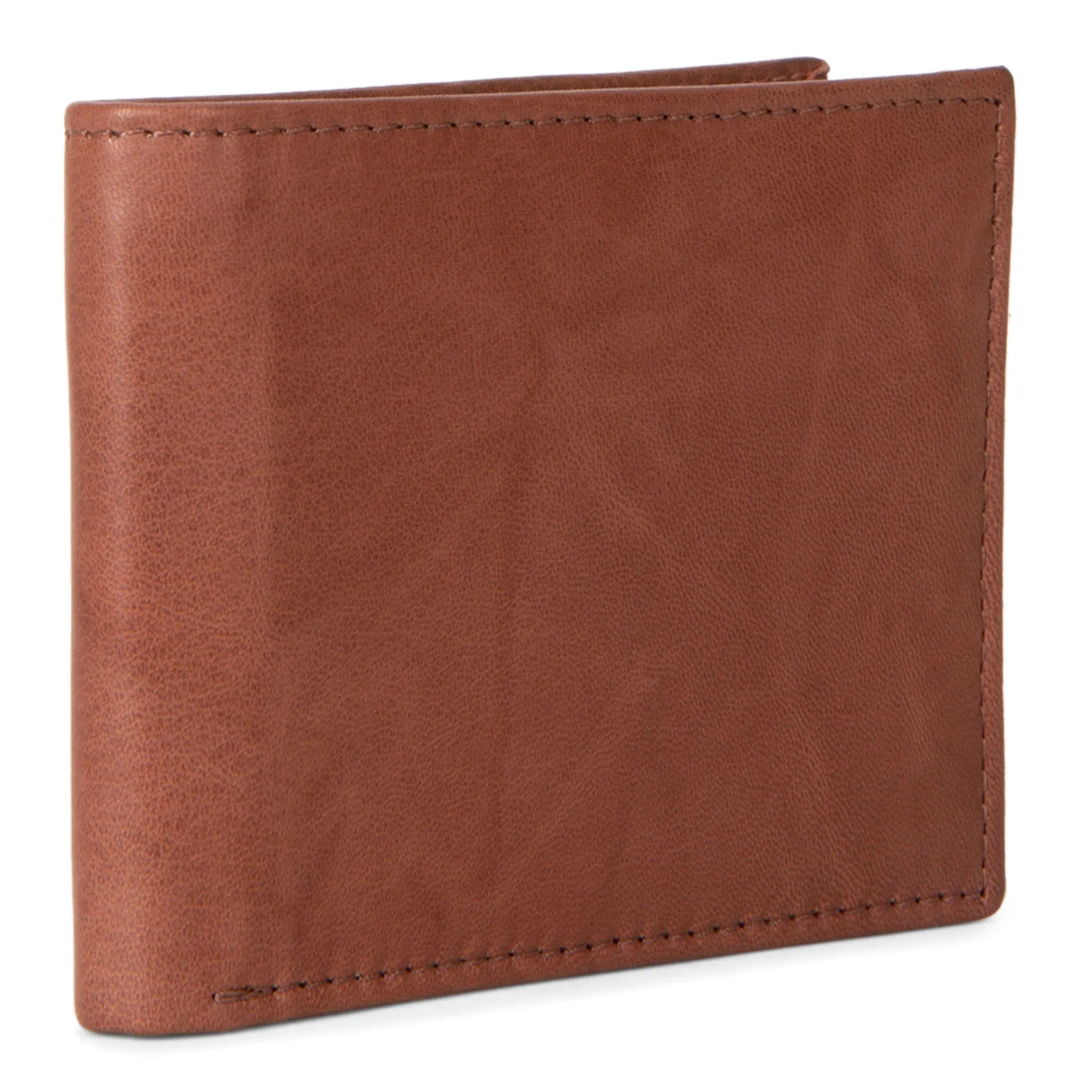 Leather RFID Bifold Wallet with Flip-Up Wing