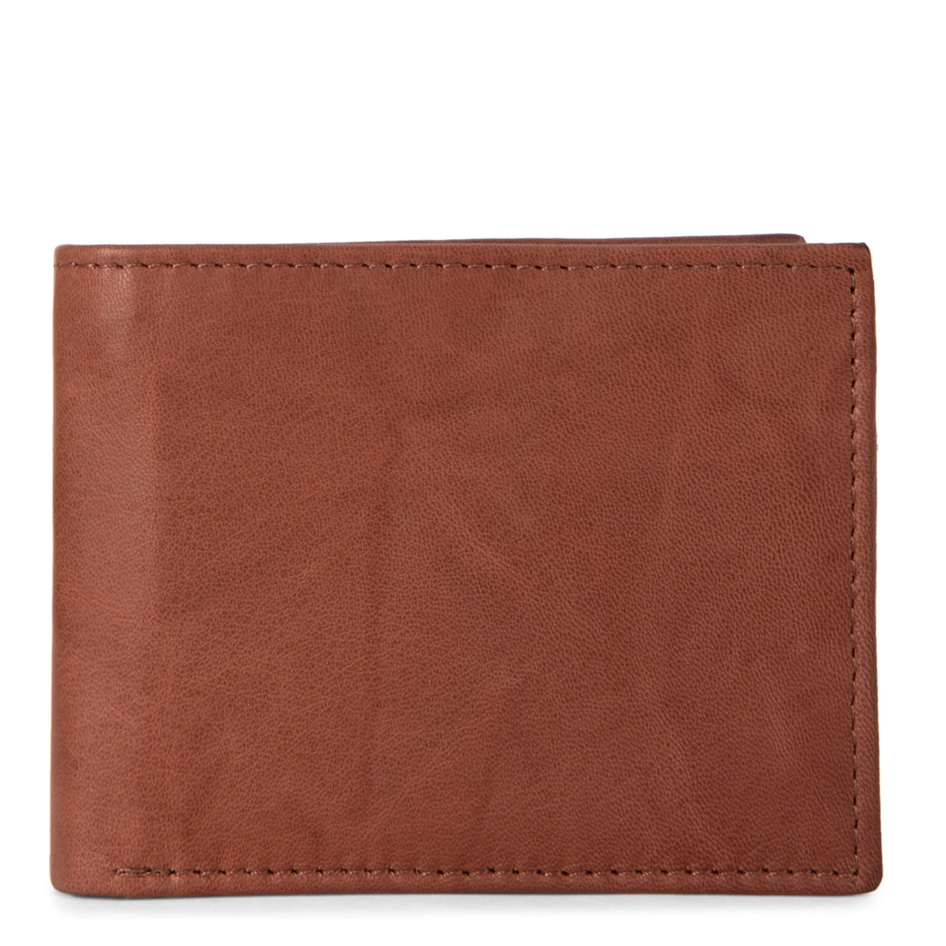 Leather RFID Bifold Wallet with Flip-Up Wing