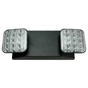 LED Emergency Light, 2 Watts, 2 Adjustable Light Heads, 120-277V, Black