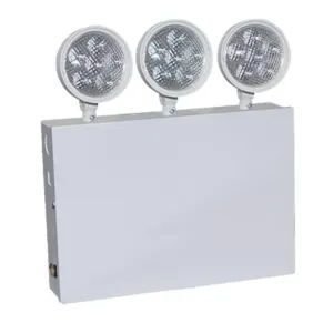 LED Emergency Light, 3 Watts,  3-Lamp Heads, 120-277V, Steel Housing, White