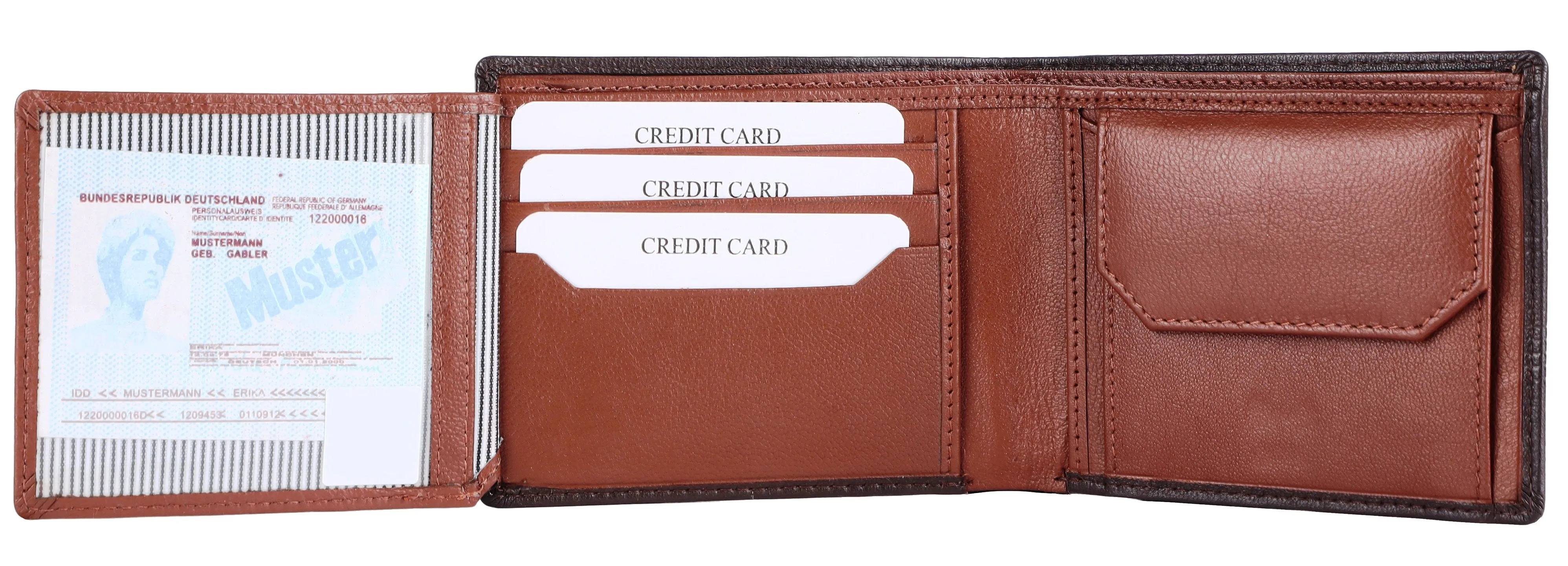 MENS LEATHER WALLET (RFID) 93703 (BROWN)