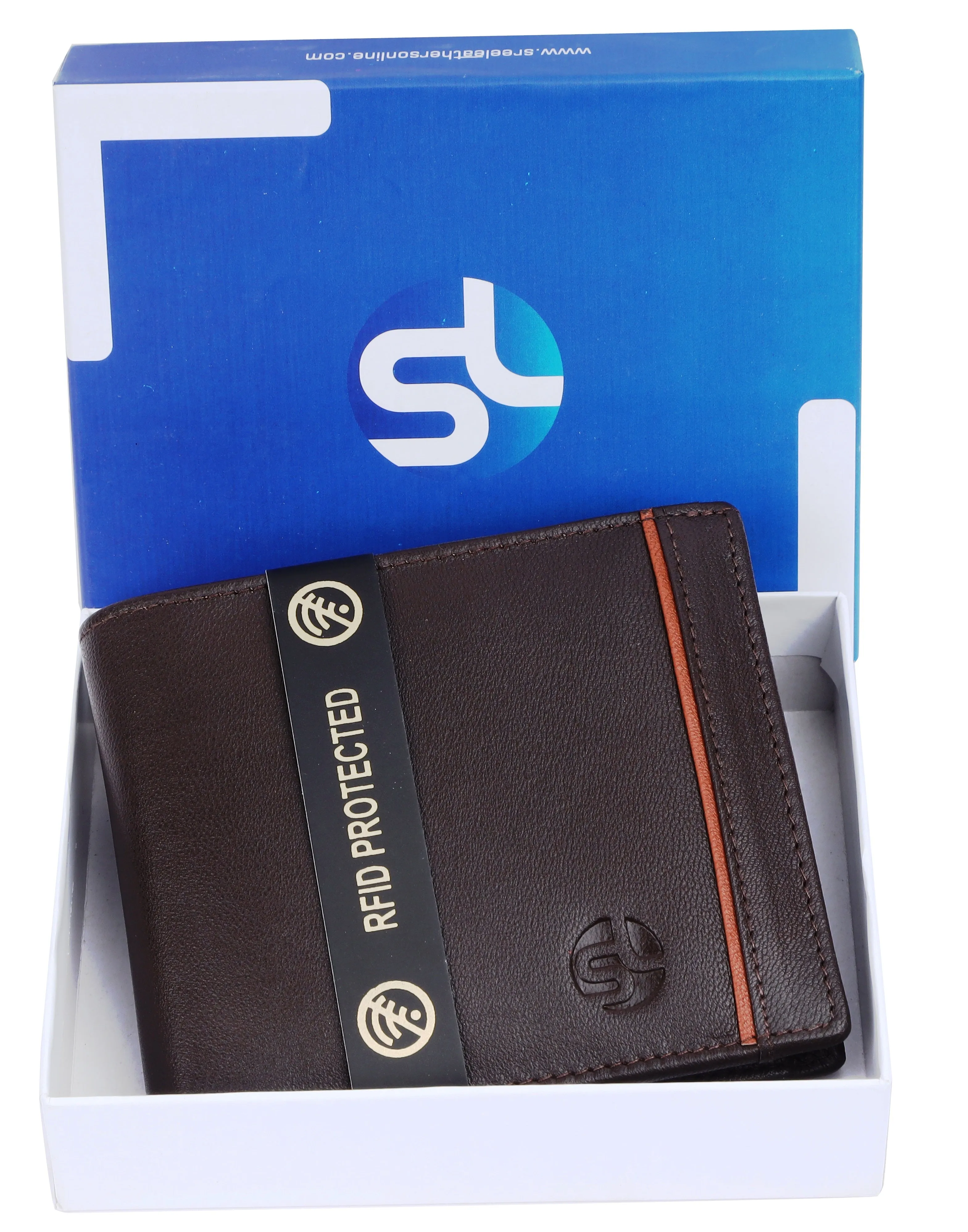 MENS LEATHER WALLET (RFID) 93710 (BROWN)