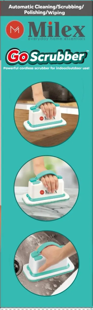 Milex Cordless GO SCRUBBER - Uses Powerful Vibrations To Remove Dirt & Grime