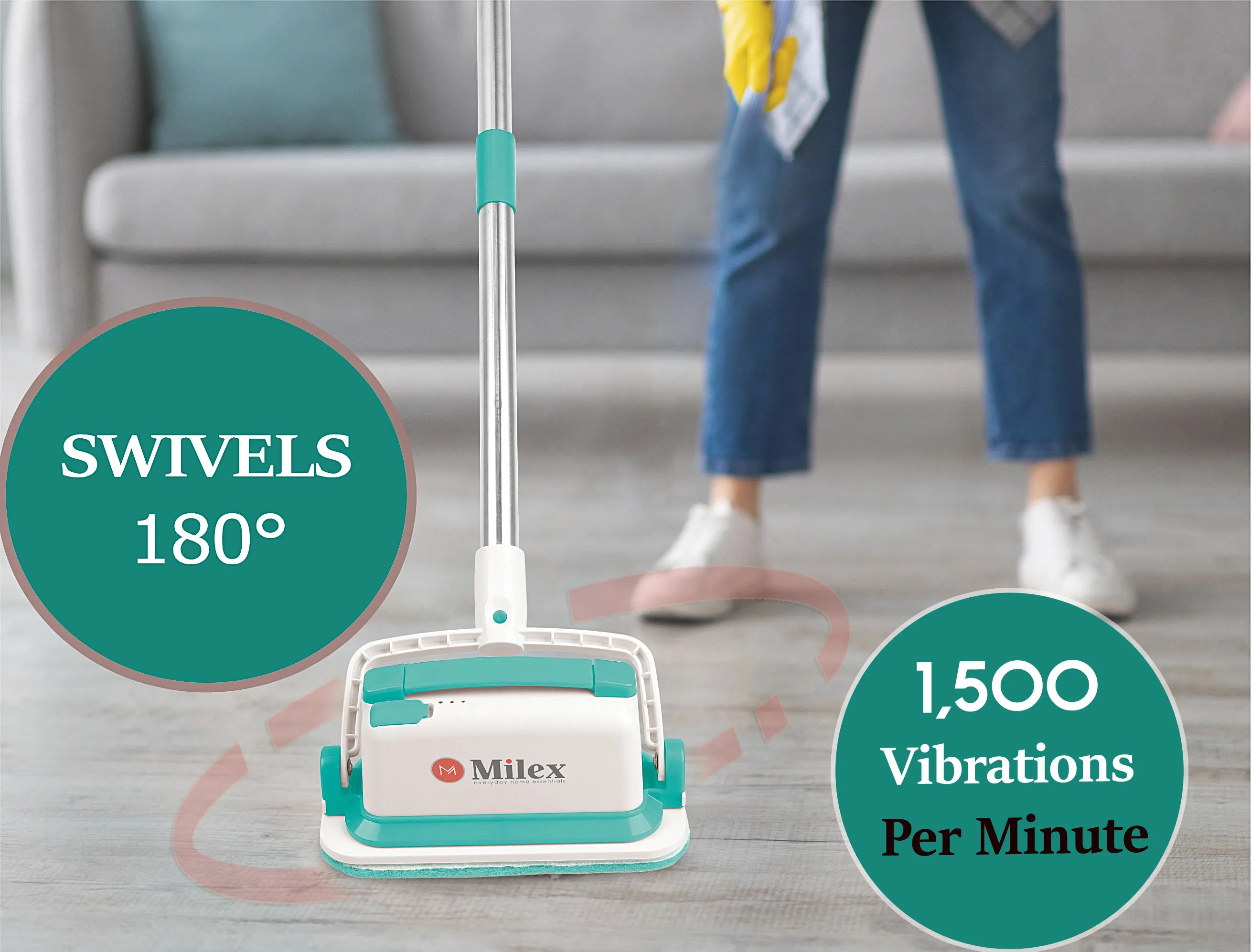 Milex Cordless GO SCRUBBER - Uses Powerful Vibrations To Remove Dirt & Grime