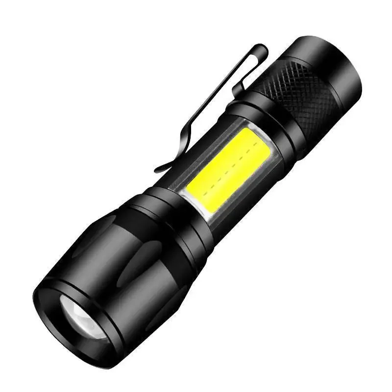 Mini Torch LED  Rechargeable Flashlight Portable USB Charging Flashlight High Power Bank Camping Waterproof Long Range Lantern