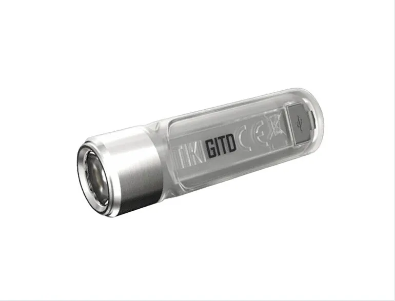 Nitecore Tiki Glow in the Dark 300 Lumen Rechargeable Keychain Flashlight - UV/High CRI Side Lights