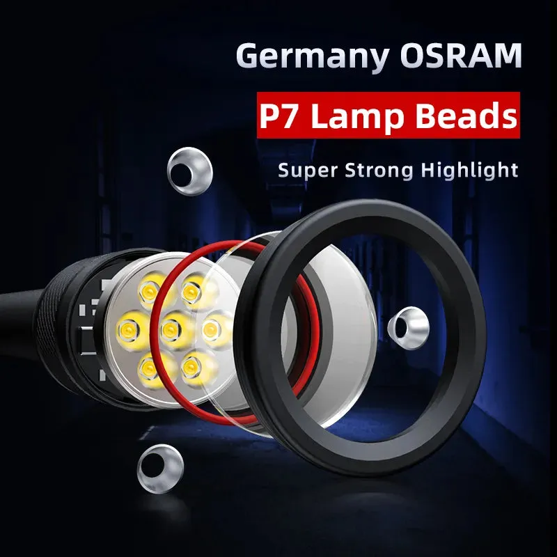 Philips 3000 Lumen Flashlight  IP55 Waterproof High Power Rechargeable LED Flashlight Camping Light for Self Defense Outdoors