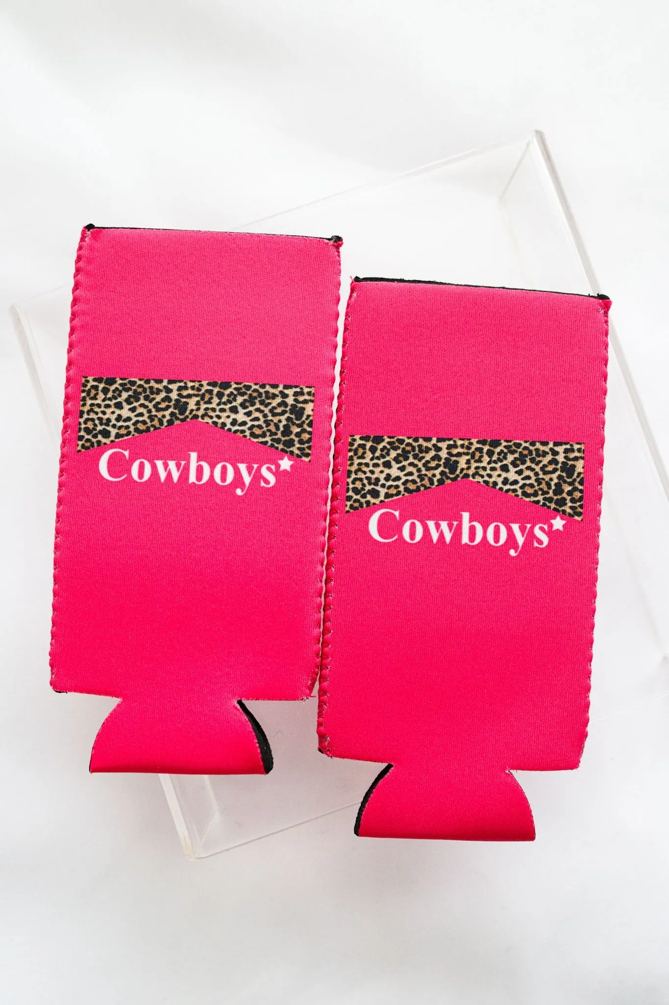 Pink Cowboys   Cowgirls Tall Coozie 2-Pack