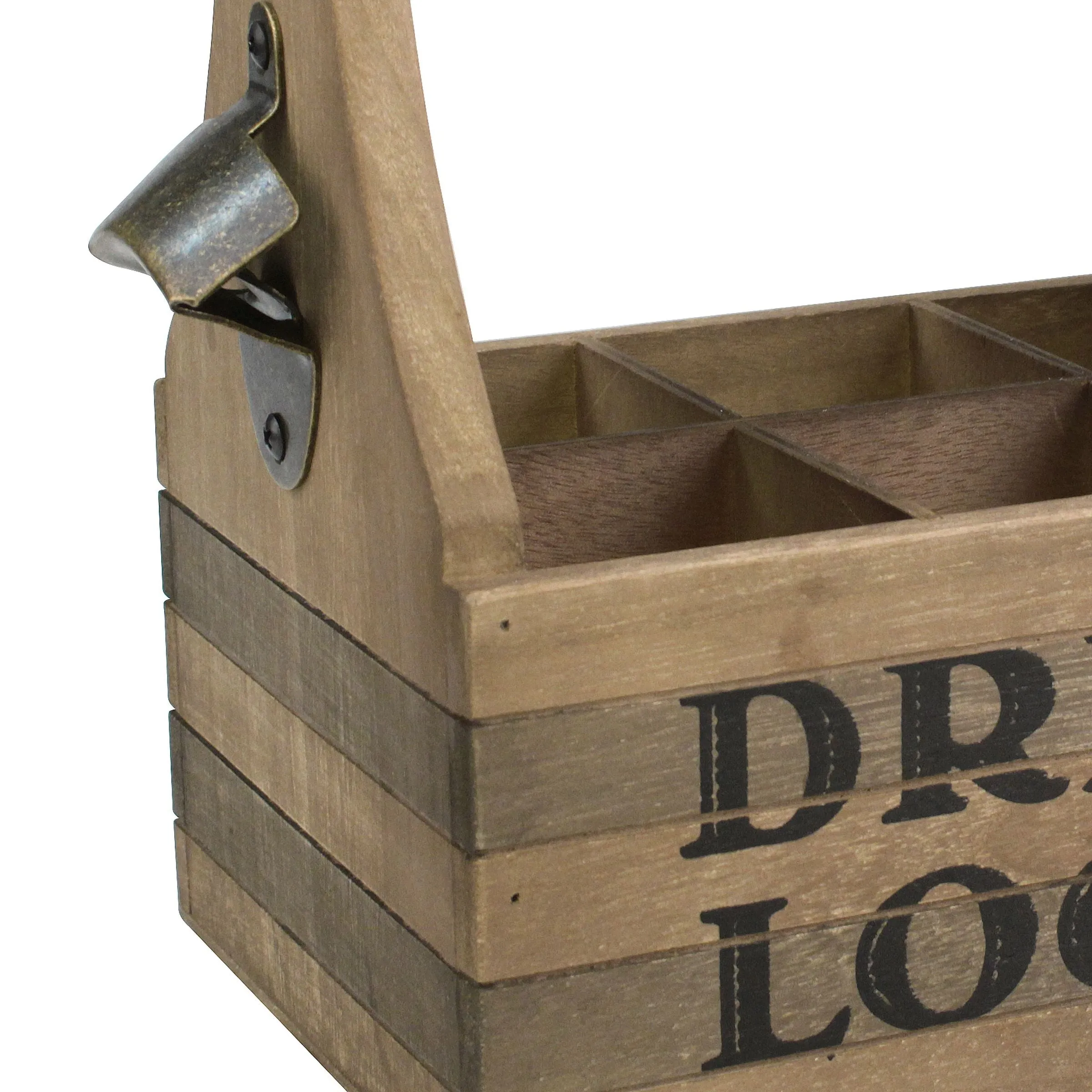 "Drink Local" Wood Drink Caddy with Bottle Opener