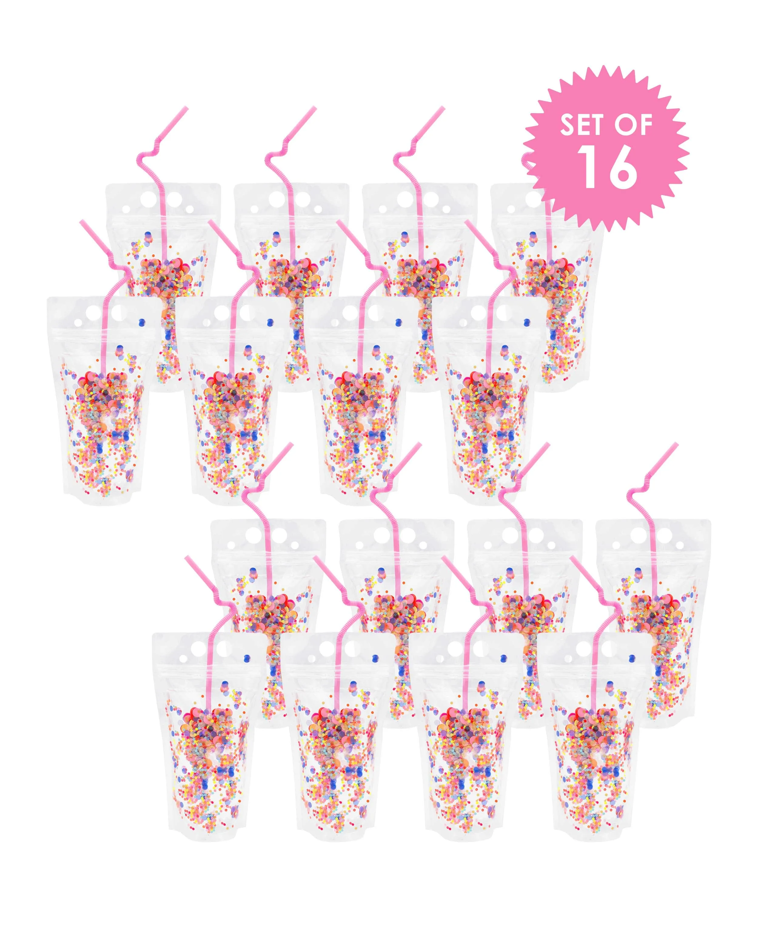 Say Cheers Reusable Confetti Hydration Pouches