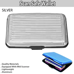 Scan Safe Wallet - Ultimate Protection Against Identity Theft (Silver)