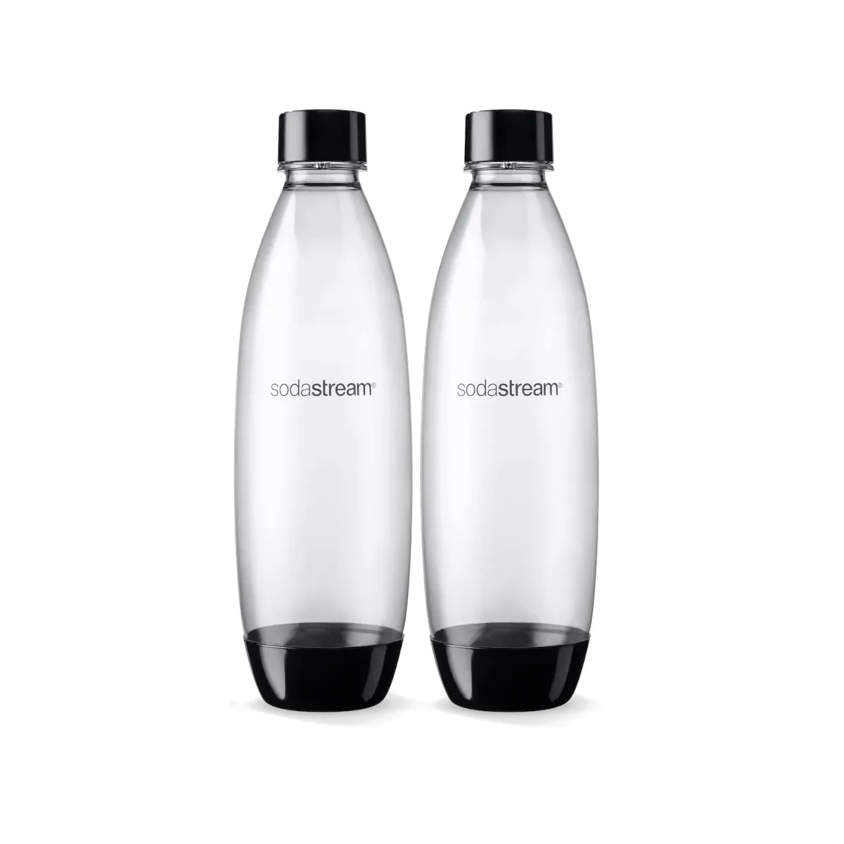 SodaStream Fuse Twin Pack Dishwasher Safe Carbonating Bottles Black 1L