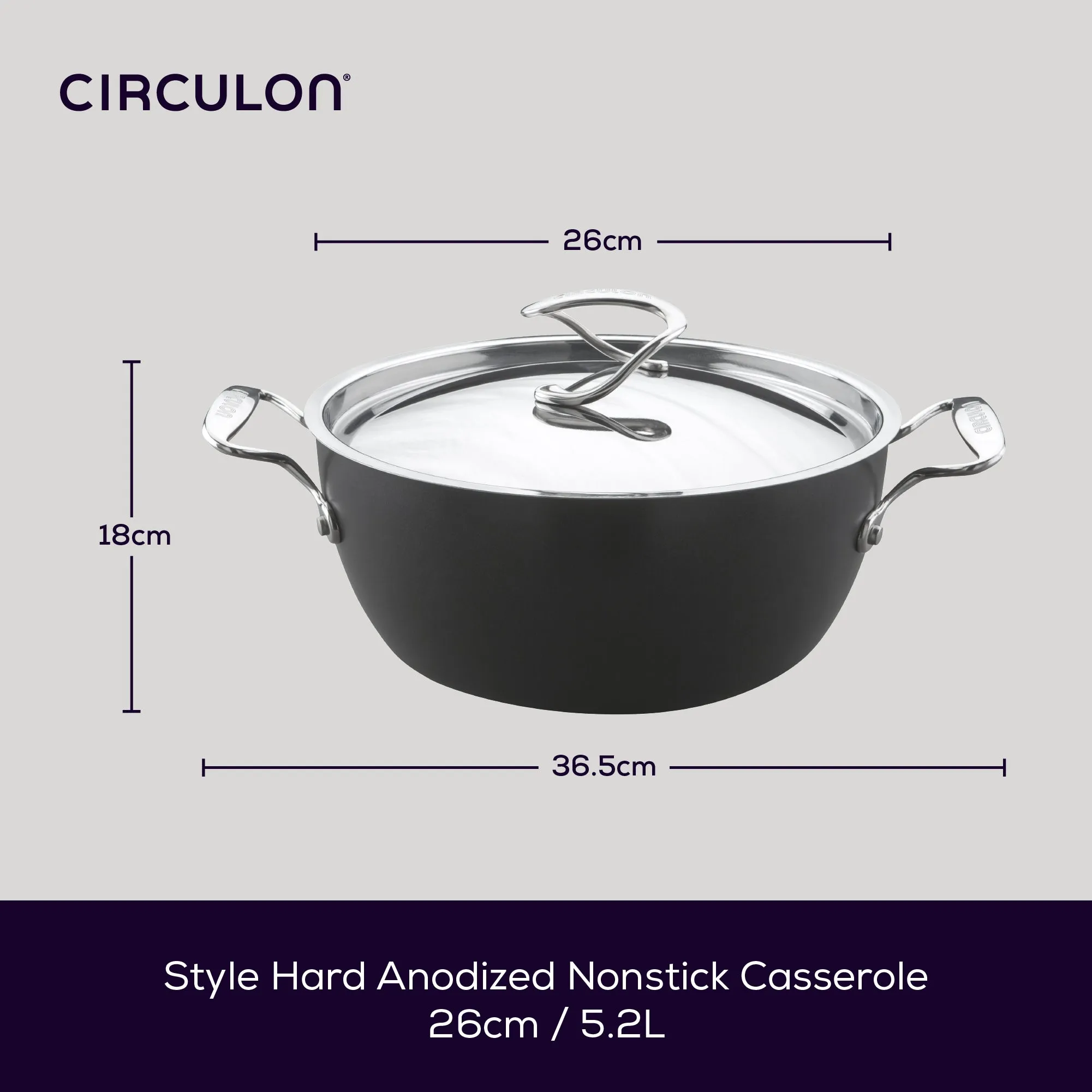 Style Large Family Casserole Dish & Lid - 5.2L