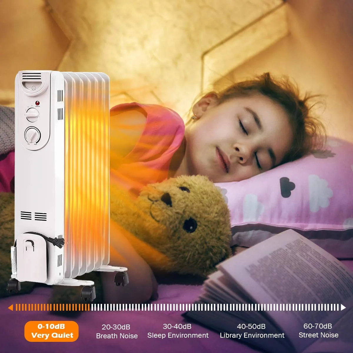 TANGKULA 1500W Oil-Filled Heater, Portable Radiator Heater with Adjustable Thermostat