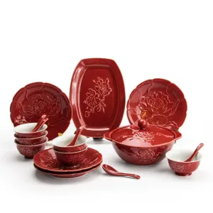 TEEK - Relief Peony Dinner Set