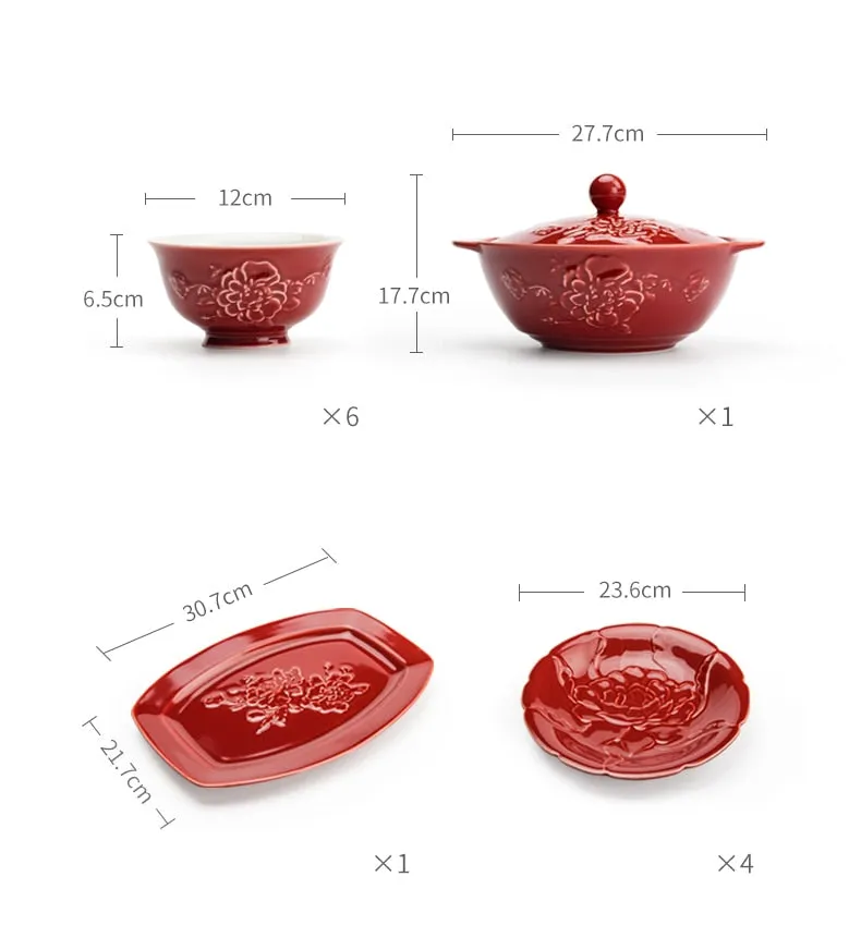 TEEK - Relief Peony Dinner Set