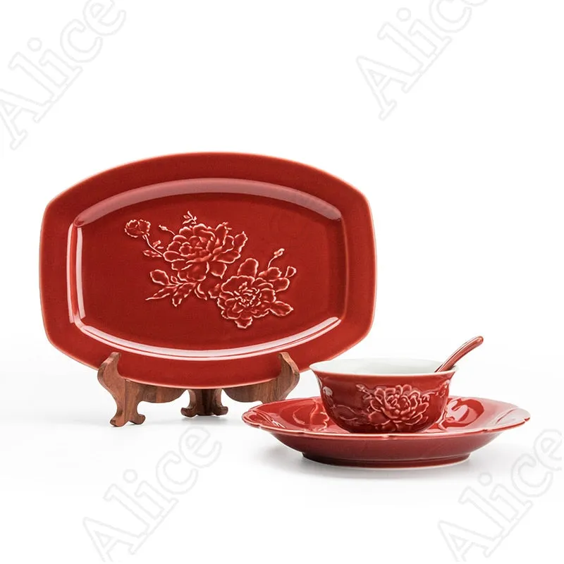 TEEK - Relief Peony Dinner Set