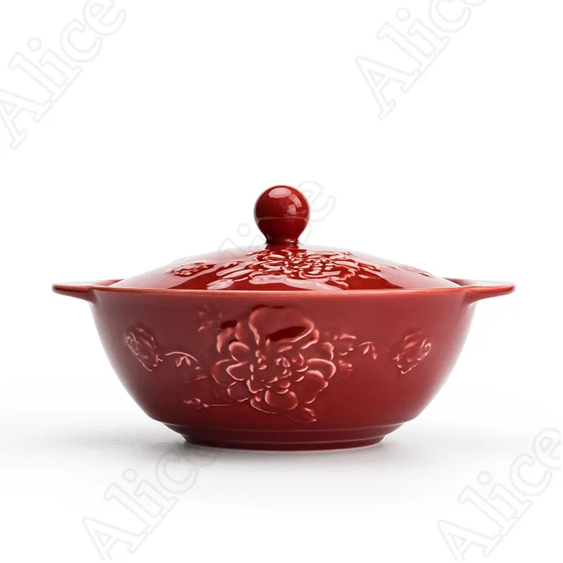 TEEK - Relief Peony Dinner Set