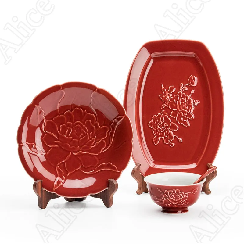 TEEK - Relief Peony Dinner Set