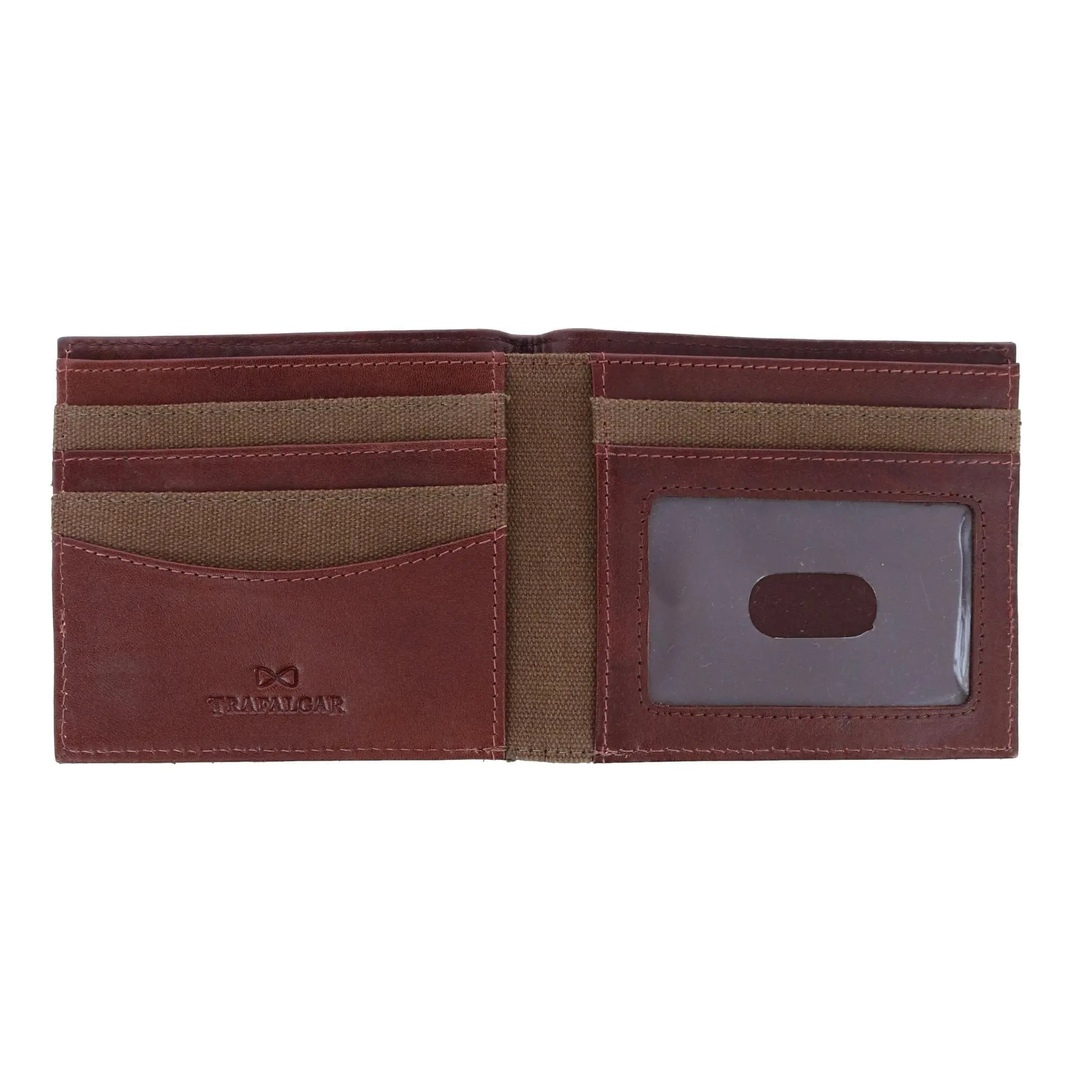 Trafalgar Men's Charing Cross RFID Leather & Canvas Bifold Wallet