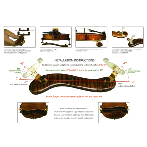 Viva La Musica Viola Diamond Shoulder Rest - Dark Maple Wood