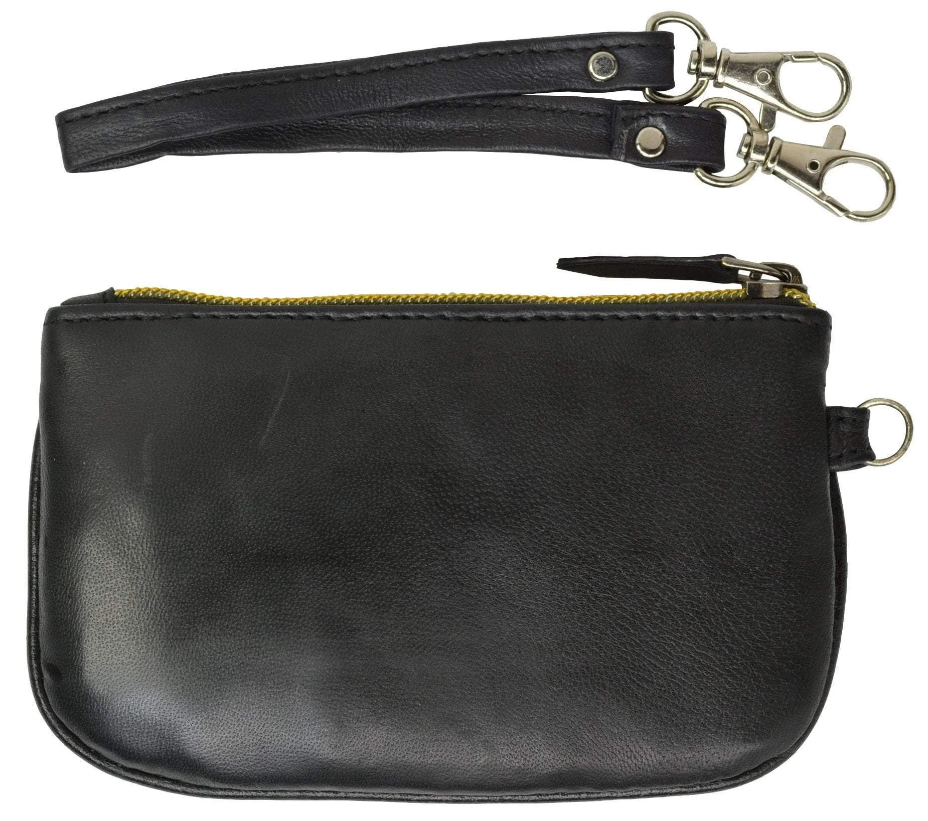 Women's Premium Leather RFID Blocking Safe Zip ID Pouch RFID P 1110 (C)
