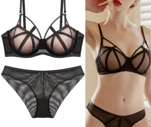 Women's underwear set small breast push-up bra pure desire underwear set